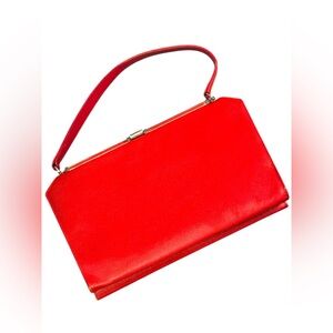 Elegant Red Vintage 1950s Women's Handbag Jackie O styled